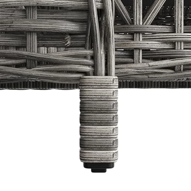Ball & Cast Sonnenliege aus Rattan, Liege mit 4-Fach Verstellbarer Rückenlehne und Bequemer Auflage, Wetterfest, 192 x 70 x 83 cm, Grau – Bild 10