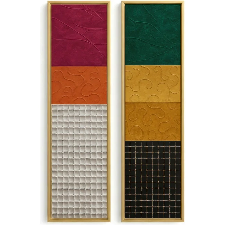 Wallity 'Huhu743' Dekoratives gerahmtes Leinwandbild (2-teilig), Mehrfarbig, 100 x 25 cm – Bild 3