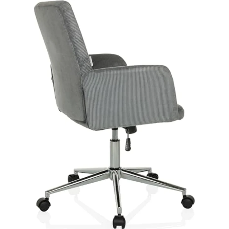 MID.YOU Drehstuhl Grau, Textil, mit Armlehnen und Drehkreuz, 70 cm, für Arbeitszimmer – Bild 6