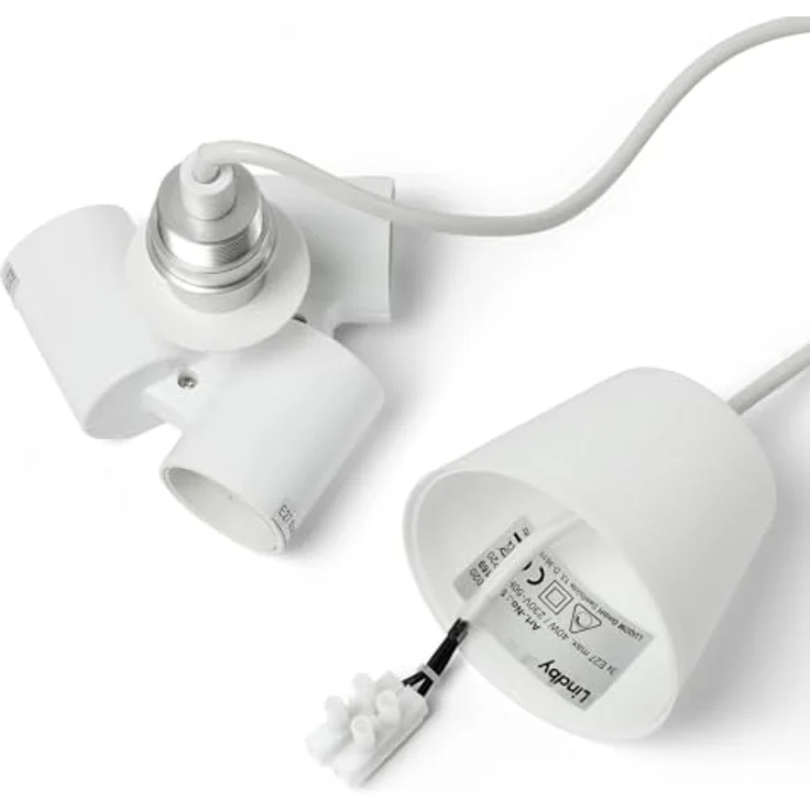 Lindby Simaria Stoffpendelleuchte, braun/grau/weiß, hochwertige Hängelampe für Wohnzimmer und Esszimmer – Bild 9