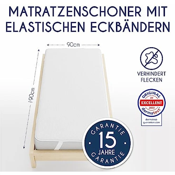 Dreamzie Matratzenschoner 90x190 cm Wasserdicht (2er-Set) Oeko-TEX Zertifiziert - Atmungsaktive Matratzenauflage Kinder – Bild 3