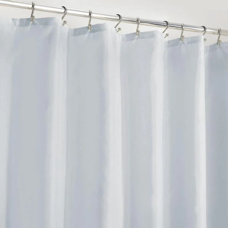 mDesign Duschvorhang Badewannenvorhang wasserabweisend Polyester Hellblau – Bild 1