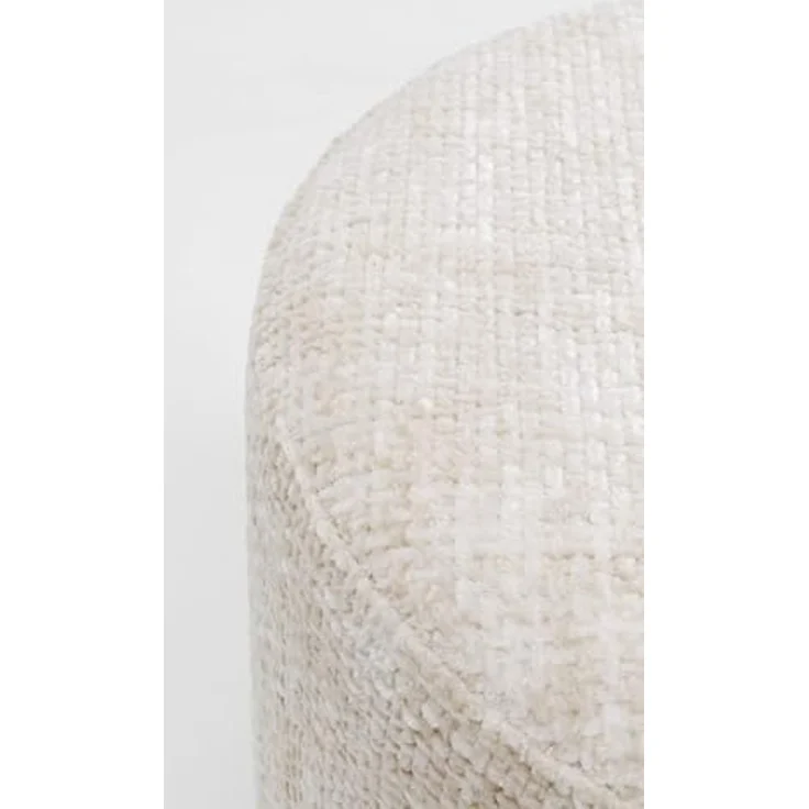 Kare Design Hocker Berry High, Silber/Beige, Ø39cm, Rund, Sitzhöhe 47 cm, Sitzhocker, Modern, Pflegeleicht, Flur – Bild 3