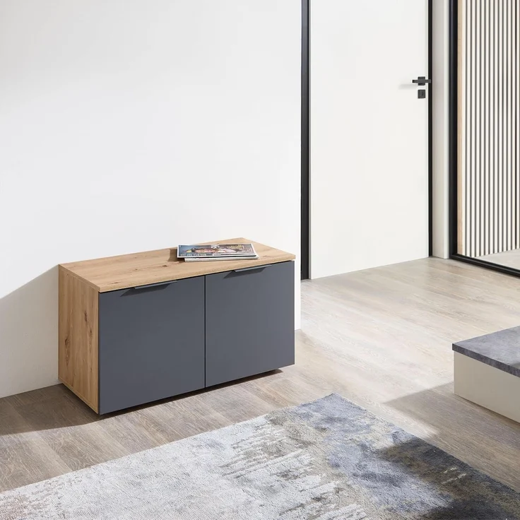 HBZ Schuhbank Lagos, Garderobenbank BxHxT 80x44x38 cm (1-St), Mit 2 Türen und 2 Einlegeböden – Bild 2
