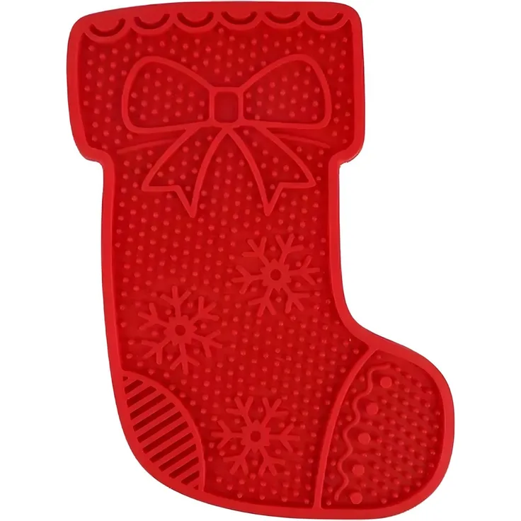 AFP Leckmatte Happy Holidays Weihnachtsstrumpf, rot, 23 x 17 x 0,8 cm