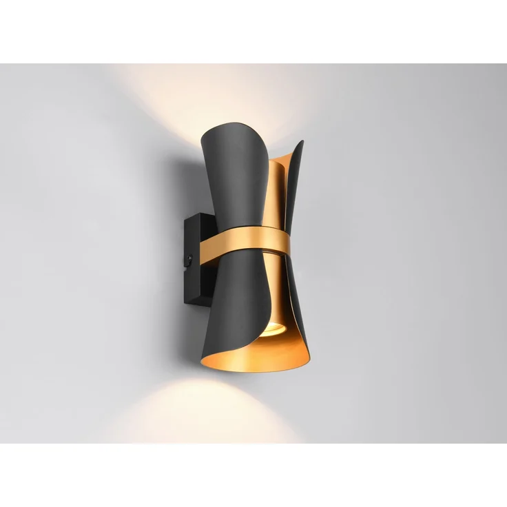 Trio Leuchten LED Wandleuchte Coat GU10 schwarz gold Metall – Bild 1