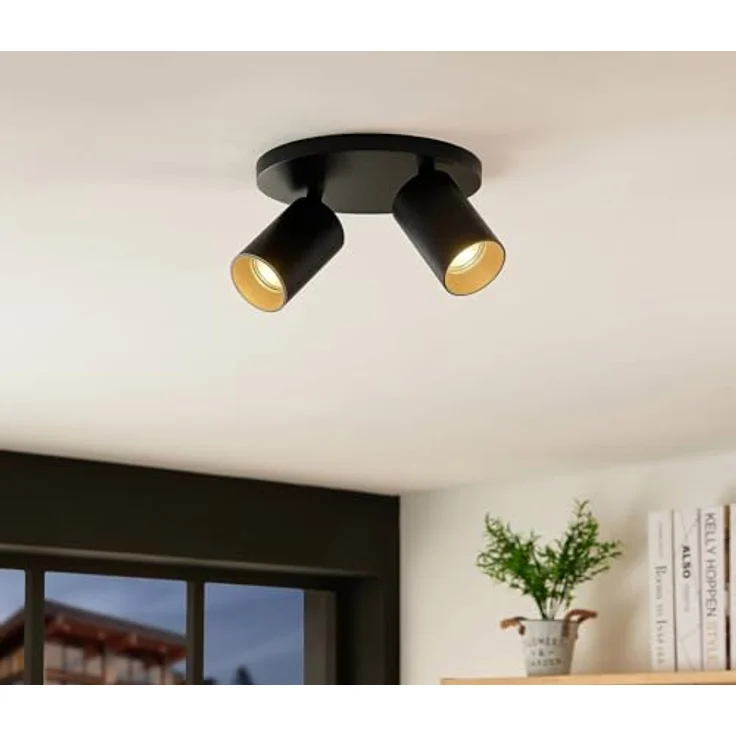 Arcchio Strahler Brinja, 2-flammige Deckenlampe in Schwarz aus Aluminium mit GU10 Fassung, moderne Flurleuchte – Bild 3