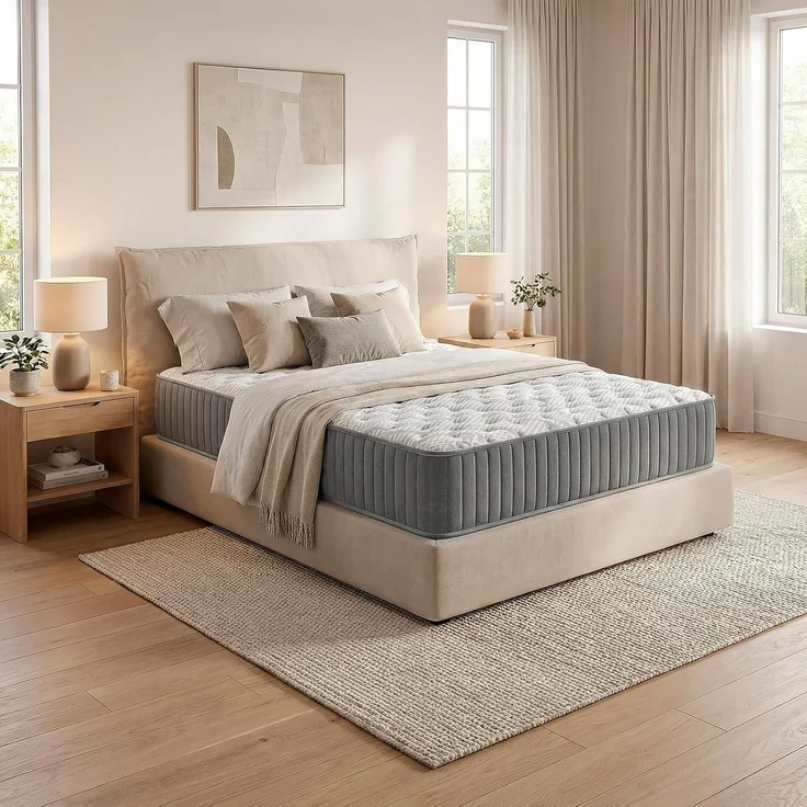 Homey Viskoelastische Matratze Serenity | Taschenfederkern | ideal für Menschen mit Rückenfarbe | Höhe 28 cm | hohe Festigkeit | milbendicht, antibakteriell und hypoallergen 105x190 cm – Bild 2