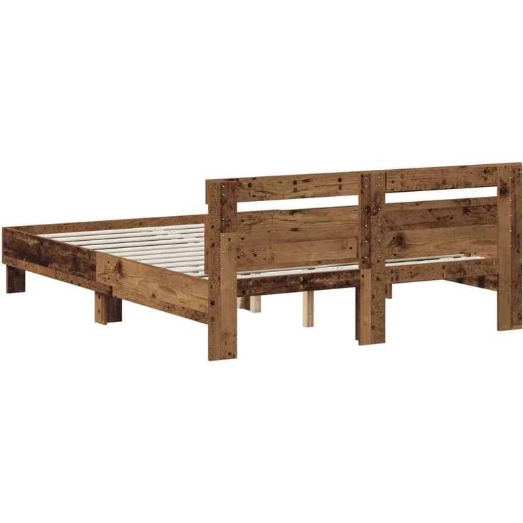 vidaXL Bettrahmen Altholz 135 x 190 cm Holzwerkstoff 3446594 – Bild 6