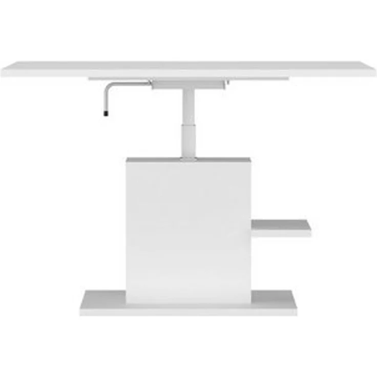 Couchtisch >CORTADO < höhenverstellbar bis 73cm, Alpinweiß - 110x55/73x65cm (BxHxT) – Bild 2