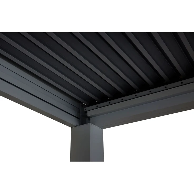 Mendler 'HWC-L46' Pergola, Regenrinne sturmfest, Aluminium anthrazit, 3x4 m – Bild 4