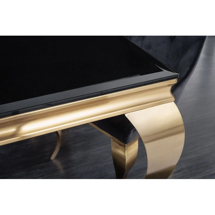 riess-ambiente Esstisch MODERN BAROCK 200cm schwarz / gold (Einzelartikel, 1-St), Küche · Opalglas · Edelstahl · eckig – Bild 4