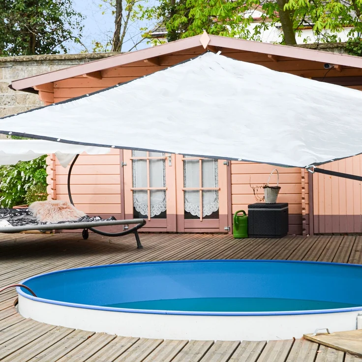 6x4 m Aluminium Schattennetz Sonnenschutz Hitzeschutz – Bild 2
