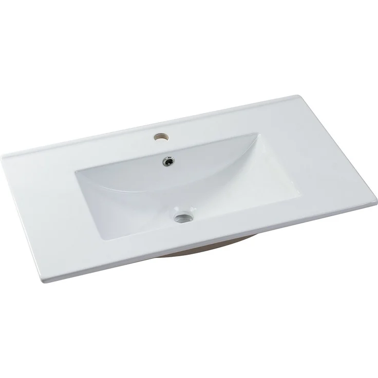 Vente-unique - Hängender Badezimmerschrank mit Einbauwaschbecken – Salbeigrün – B80 cm – AVORELI – Bild 6