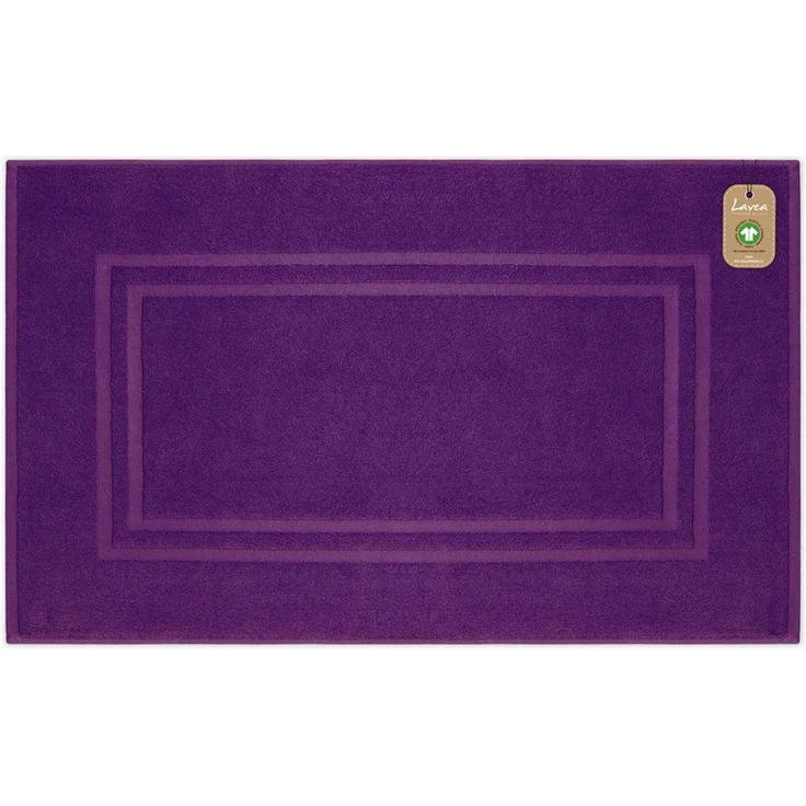 Lavea Badematte Bali, Höhe 3 mm, rutschhemmend, beidseitig nutzbar, strapazierfähig, fußbodenheizungsgeeignet, waschbar, schnell trocknend, Bio-Baumwolle, rechteckig, hochwertiger und nachhaltiger Premium Duschvorleger – saugstarke Faser – Bild 1