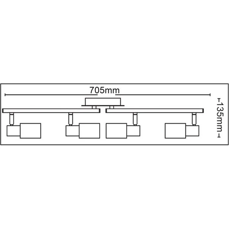 TRANGO LED Deckenstrahler, 4-flammig 2007-48 LED Deckenleuchte Chrom-Optik & Aluminium gebürstet GRACE inkl. 4x G9 LED Leuchtmittel 3.000K warmweiße Lichtfarbe Badleuchte, Flurleuchte, Küchenleuchte, Schwenkbare LED Deckenlampe, Kronleuchter – Bild 4