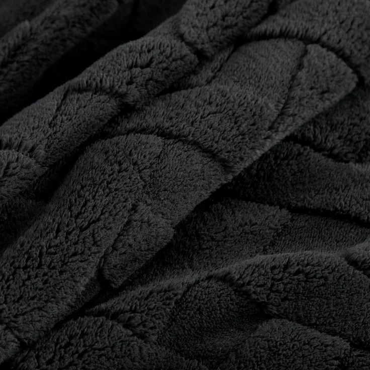 Wohndecke CARO Design91 Karierte Kuscheldecke ideales Geschenk Weiche warme Decke 70x160 cm schwarz – Bild 2