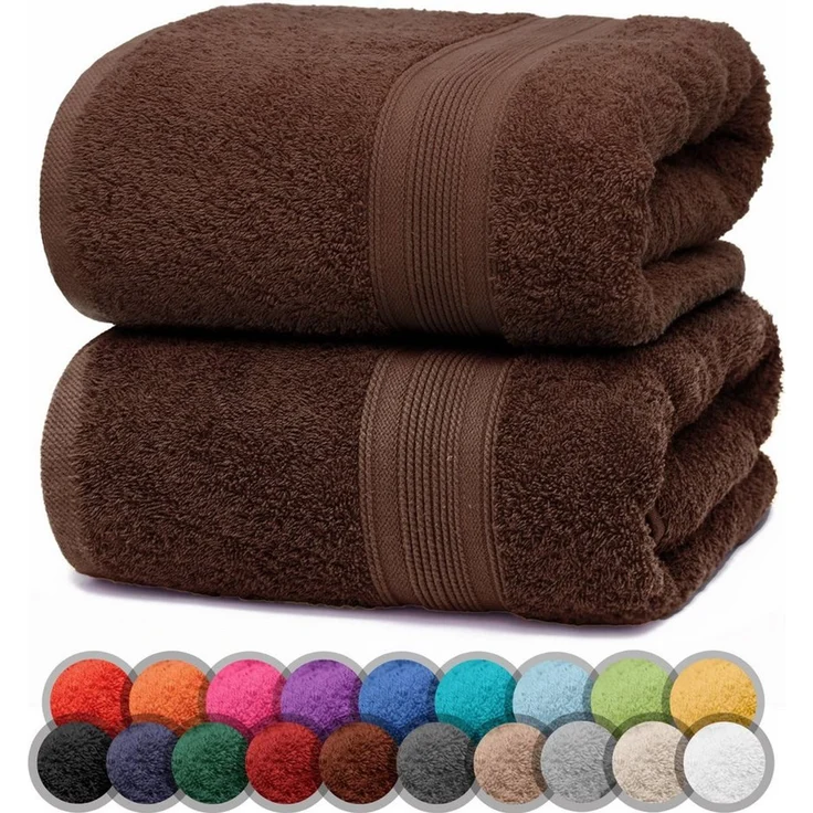 NatureMark Duschtücher Duschtuch 500gsm (2er-Set), 100% Baumwolle (2-St), Premium Qualität, DUSCHTUCH, Dusch-Handtuch, 70x140cm, Schoko braun – Bild 5