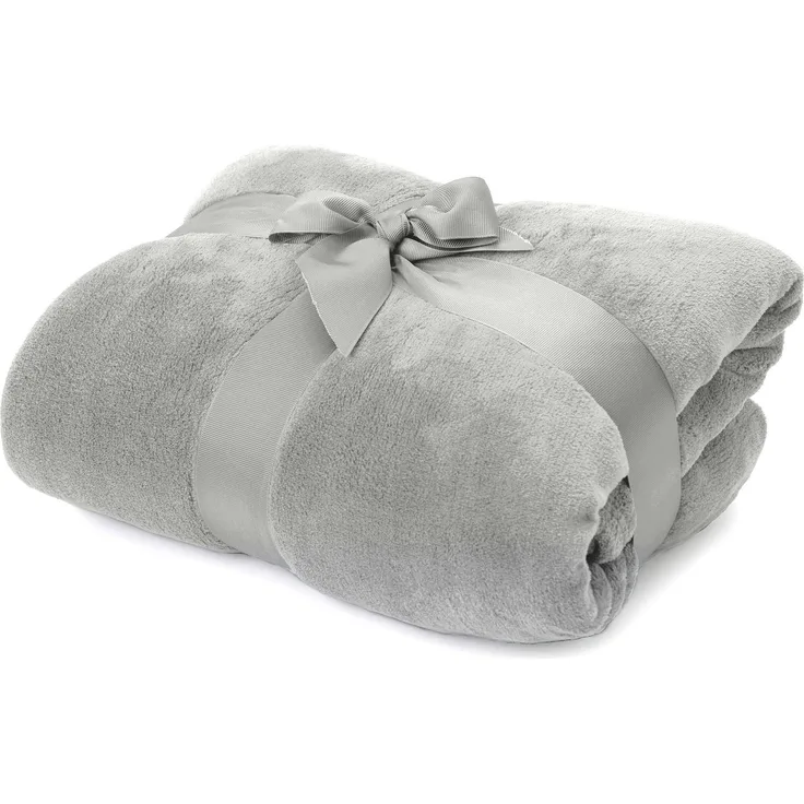 Lumaland Kuscheldecke, 100 % Coral-Fleece hellgrau, 220 x 240 cm
