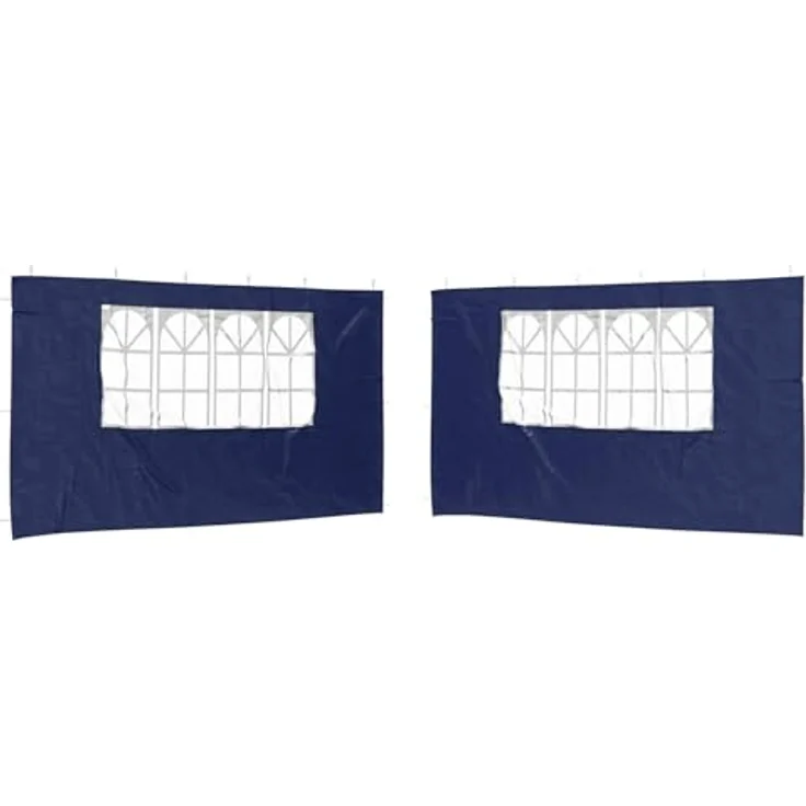 vidaXL Partyzelt-Seitenteil, 2 STK. 400 x 195 cm, Blau, PE und Stahl für elegante Outdoor-Veranstaltungen – Bild 1