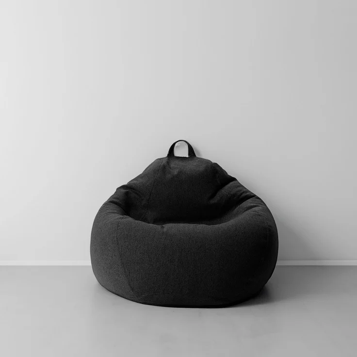 AD.CON Sitzsack mit Füllung, Schwarz, 90 x 110 x 50 250L, Styropor-Regranulat – Bild 9