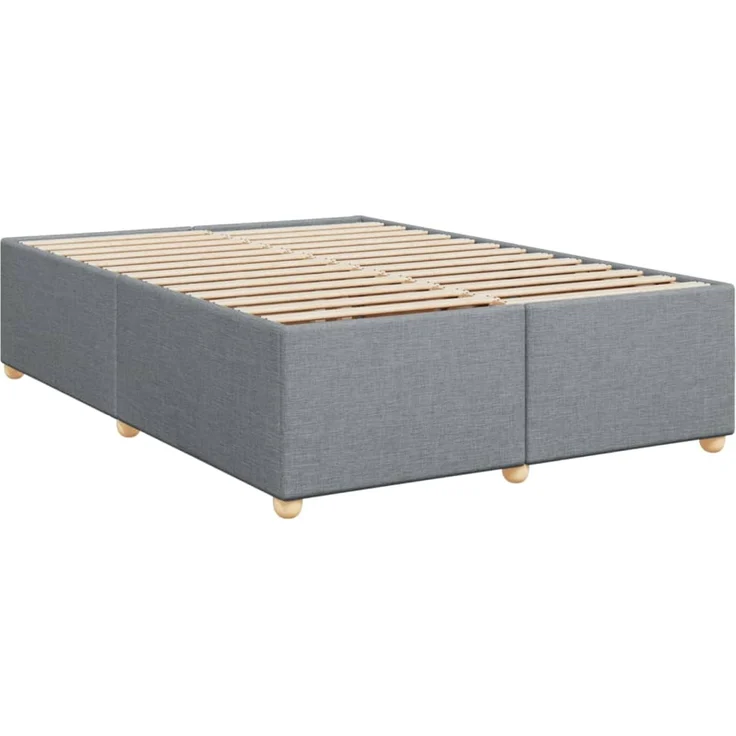 vidaXL Boxspringbett mit Matratze Hellgrau 140x200 cm Stoff 3288996 – Bild 9