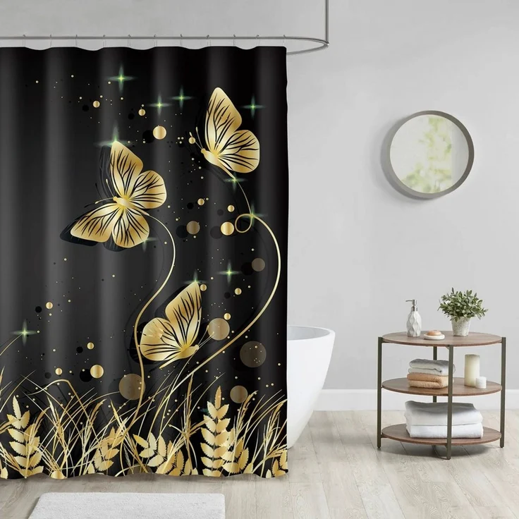 Sanilo Duschvorhang Silhouette 180 x 200 cm, 100% wasserdicht, Anti-Schimmel-Effekt, hochwertige Qualität – Bild 1