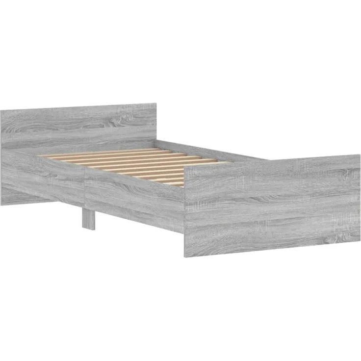 vidaXL Bettgestell Grau Sonoma 100x200 cm Holzwerkstoff 835937 – Bild 2