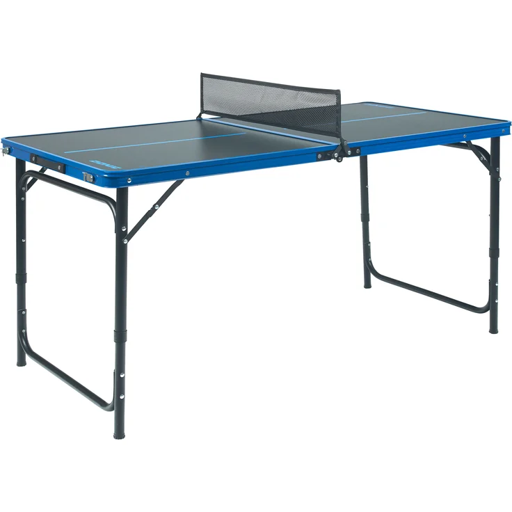 DONIC Tischtennis Set Midi Portable PRO, klappbarer Tischtennistisch mit Netzwerk, 2 Schlägern und 3 Bällen, schwarz mit blauen Akzenten