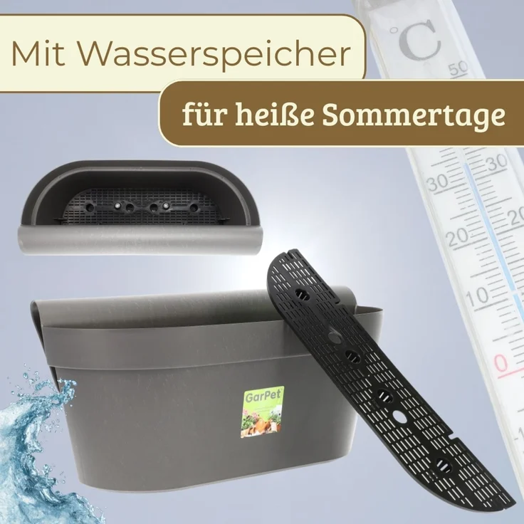 GarPet Balkonkasten 2x Geländerkasten Balkon mit Wasserspeicher Blumen Topf Kasten – Bild 7