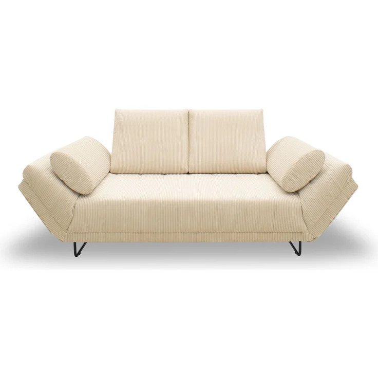 DOMO. collection Sofa 700 001, 2-Sitzer mit Federkernpolsterung und Schlaffunktion, verstellbare Armlehnen, 2er Couch, Polstergarnitur, 210 x 97 x 95 cm (BxTxH), creme – Bild 4