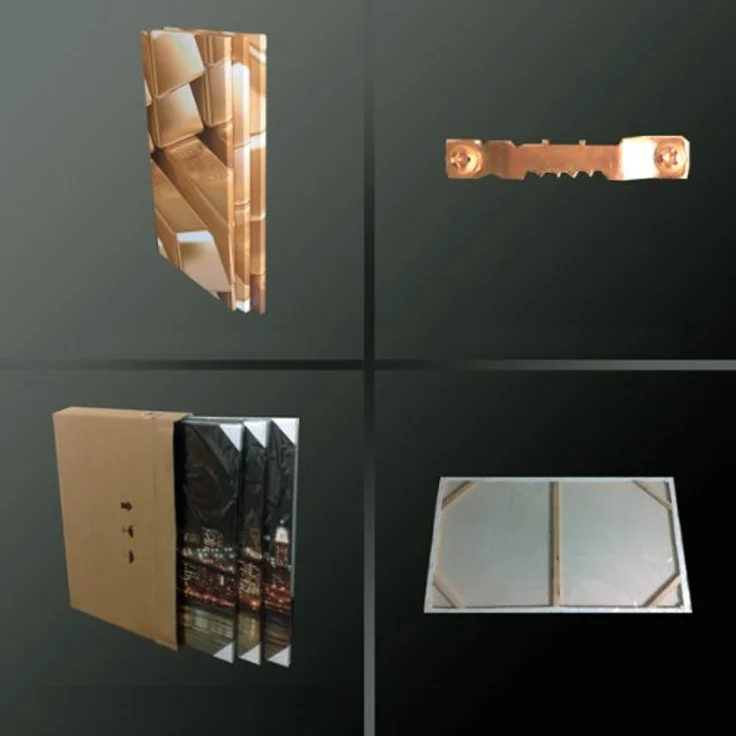 Visario Leinwandbild 120x80 cm 4414 Goldene Blätter auf dunkelgrünem Hintergrund, Wandbild mit echtem Holzrahmen für moderne Wanddekoration – Bild 5