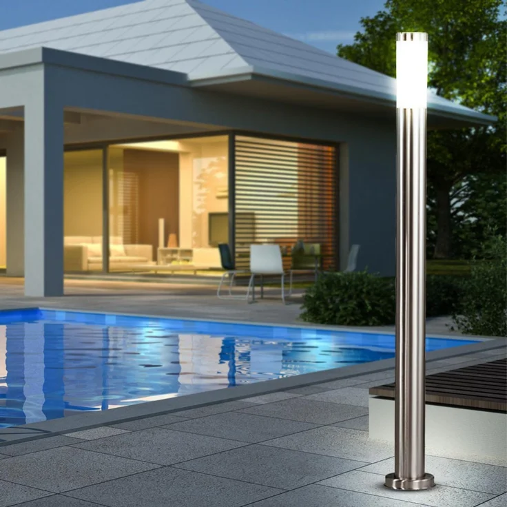LED Außen Säulen Stehlampe, Edelstahl, IP44 – Bild 7