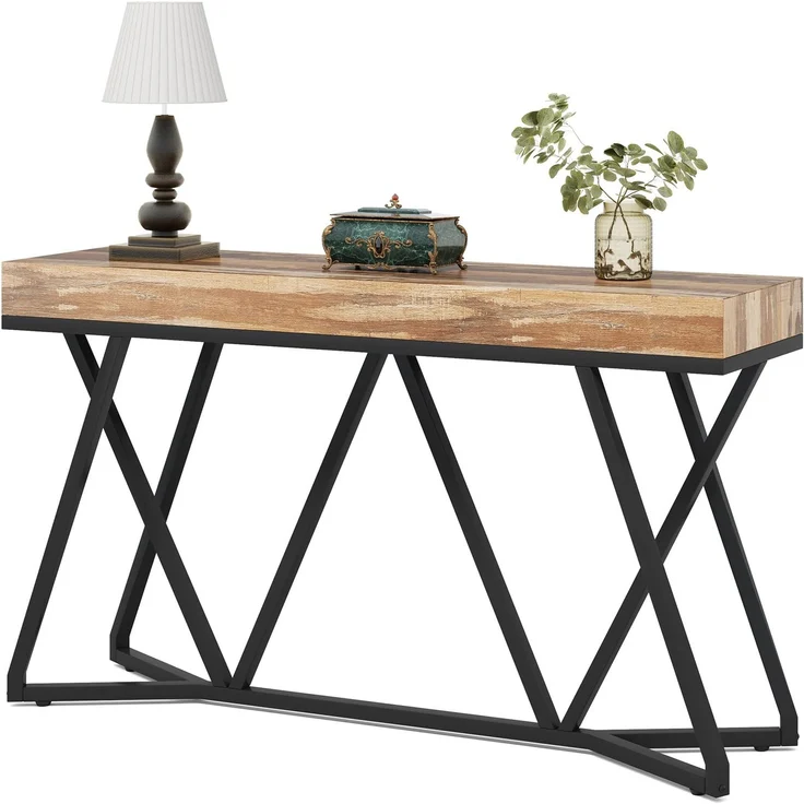 LITTLE TREE Sofa Console Table with Unique Metal Base, Entryway Table Behind Couch Table – Bild 1