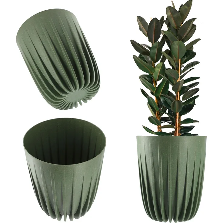 KADAX Öko-Blumentopfabdeckung + grüner Einsatz 14,5x17 cm