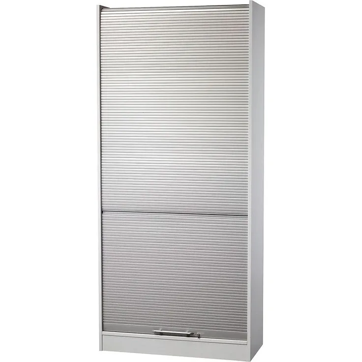 Rollladenschrank 90cm, 5OH RE Grau / Silber