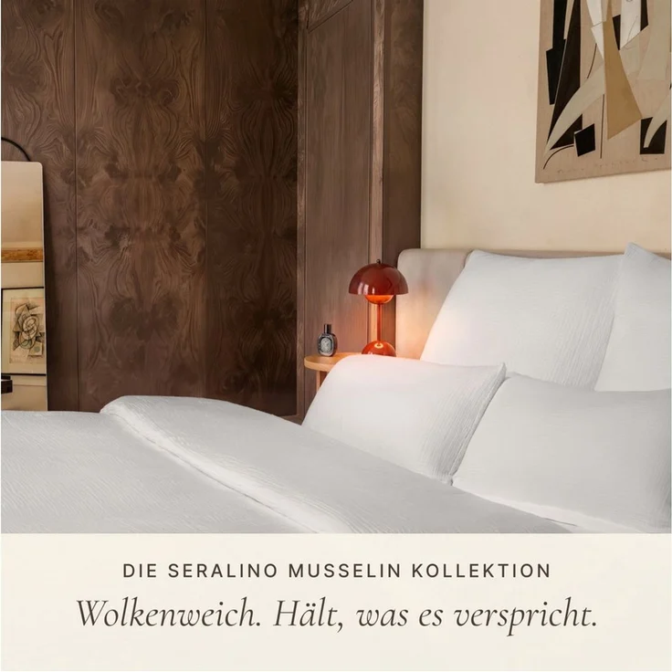 Seralino Bettwäsche aus Musselin (100% Bio Baumwolle) inkl. 80x80 Kissenbezug, blickdicht, besonders weich, bügelfrei, formstabil, verdeckter Reißverschluss – Bild 3