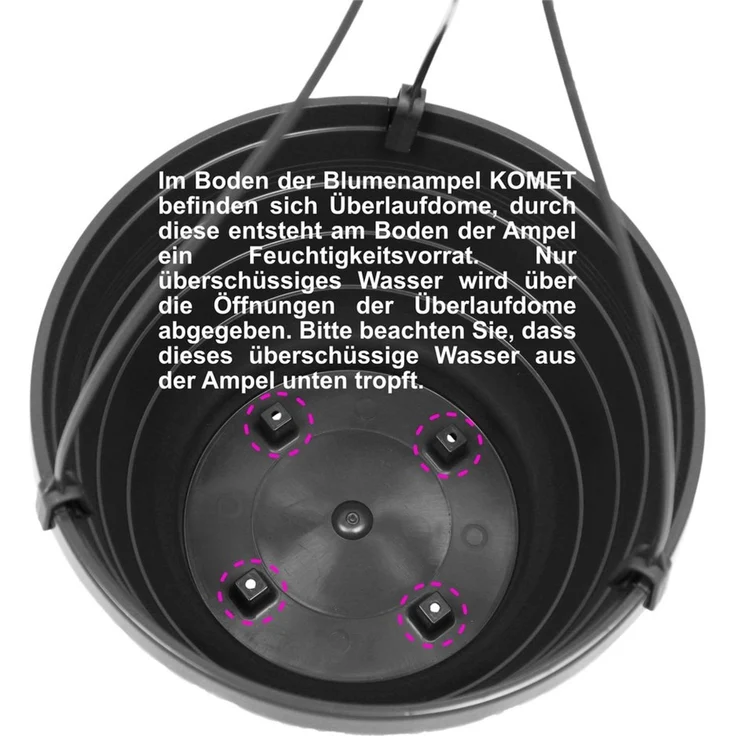 Heimwerkercenter Blumentopf MePla - 2 Stück Wetterfestes Ampel KOMET - ø20 cm - Anthrazit – Bild 2