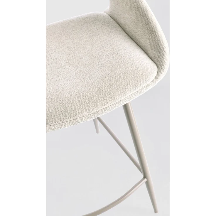 Barhocker Florence 2er-Set aus Stoff, modern mit Fußstütze, beige Sand, gepolstert – Bild 8