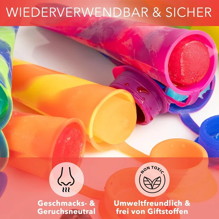 AVANA Eisform Wiederverwendbare Eisformen aus Silikon Eis Formen Eiscreme Wassereis, (6-tlg), Bunt, BPA-frei – Bild 7
