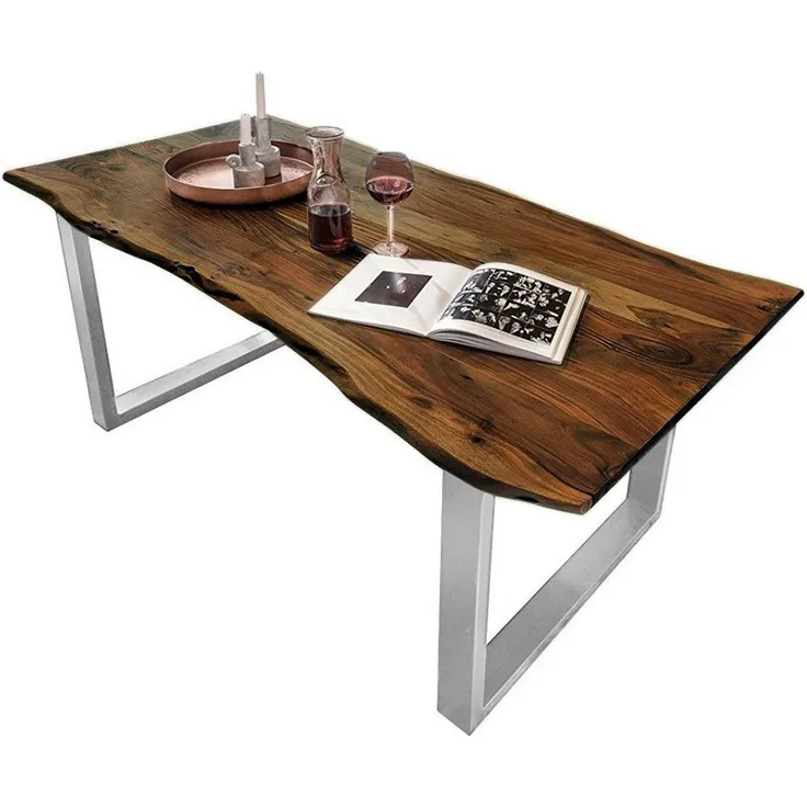 SAM® Baumkantentisch Kapalua, Baumkante, Akazienholz massiv, nussbaumfarben, bis 3 Meter lieferbar