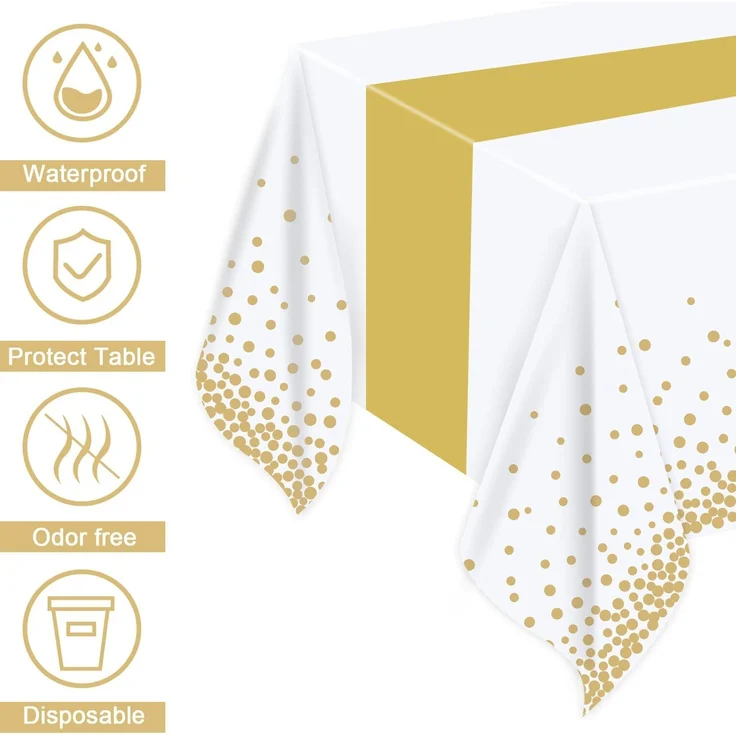 ABC 4-teiliges Tischdecke-Set, für Weihnachten, gold, Kunststoff / Textil, 4 x 38 x 20 cm – Bild 3