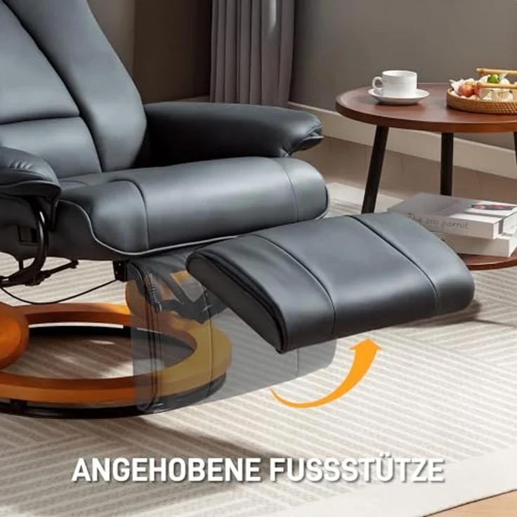 HOMCOM Relaxsessel Fernsehsessel mit Liegefunktion, verstellbarer Rückenlehne (Liegesessel, 1-St, TV-Sessel), für Wohnzimmer, Schlafzimmer, Dunkelgrau – Bild 5