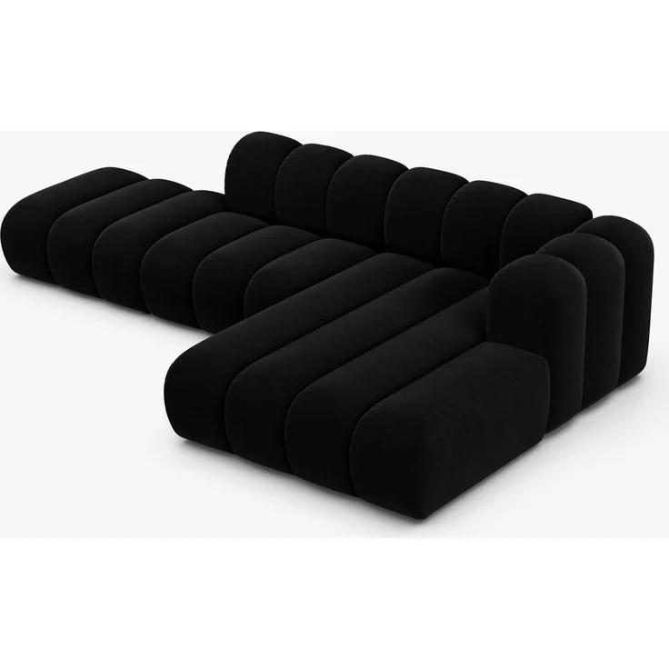 Micadoni Modulares Ecksofa offen Lupine 5-Sitzer Samt Venus Schwarz Rechts – Bild 5