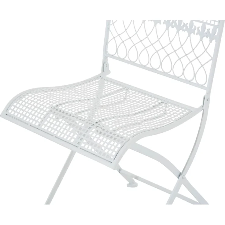 2er Set Gartenstühle DALLAS - Metall Weiß 41x50x91 cm | Gartenstuhl Klappbar Klappstühle Metall Terrassenstuhl Antik Verzierung Stühle Garten Balkon – Bild 8