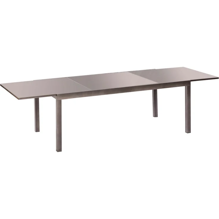 Amalfi Gartenmöbel Set 7tlg, 6 Stapelsessel, Semi Ausziehtisch 200 (300) x 110 cm, graphit/diamant, Aluminium/Textil – Bild 6