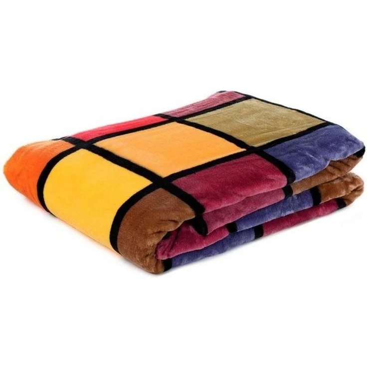 Gözze - Weiche Kuscheldecke, Cashmere Feeling, Hohes Stoffgewicht 500 g/m², Antigua, 150x200 cm - Orange/Rot/Gelb – Bild 2