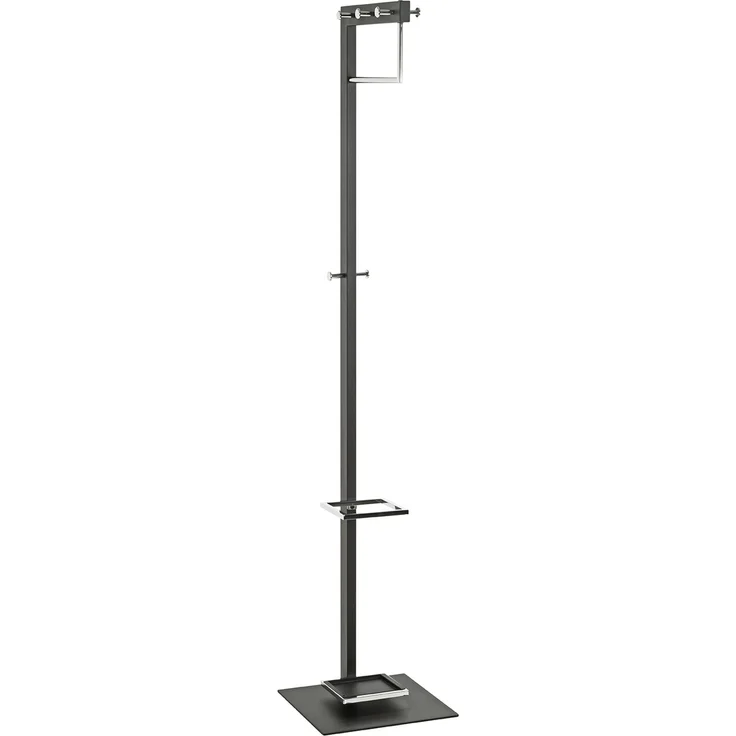 Garderobenständer >54553< in chrom, schwarz, Metall - 35x175x41cm (BxHxT) – Bild 1