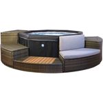 NetSpa 'Octopus' Outdoor-Whirlpool, halbstarr, achteckig, für 4-6 Personen, inkl. 5-teiliger Umrandung