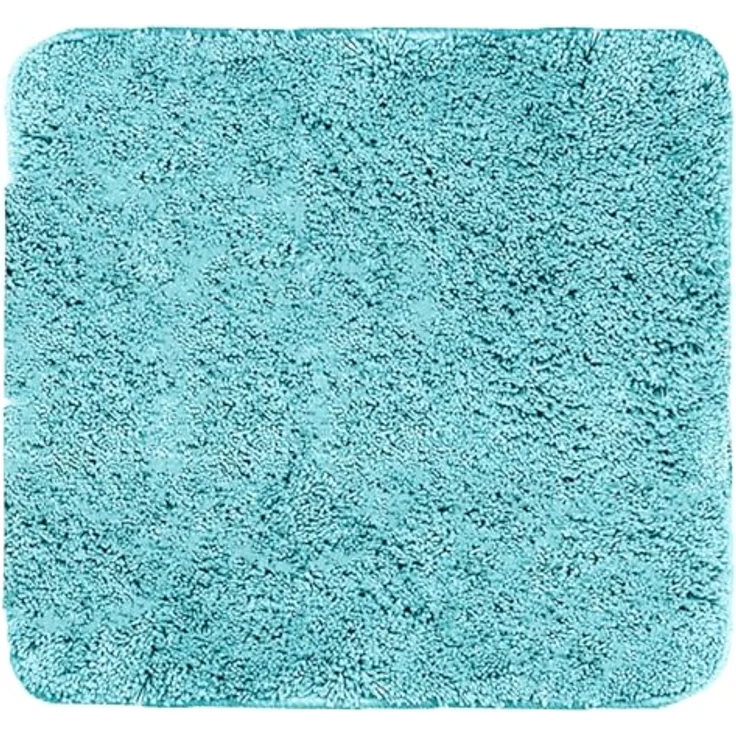 Brandsseller Badezimmerteppich 50x50 cm Badvorleger Badematte Badteppich quadratisch Chenille rutschfest saugstark maschinenwaschbar - Türkis – Bild 2